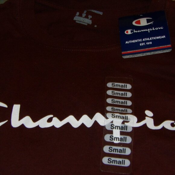 Maroon Champion Crew Neck Short Sleeve Tee Shirt Size Small nwt - Picture 5 of 5